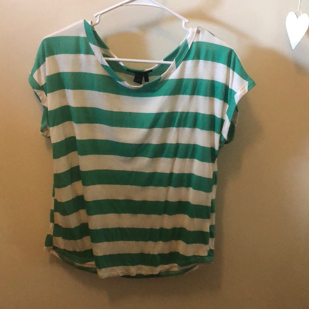 Green striped tee